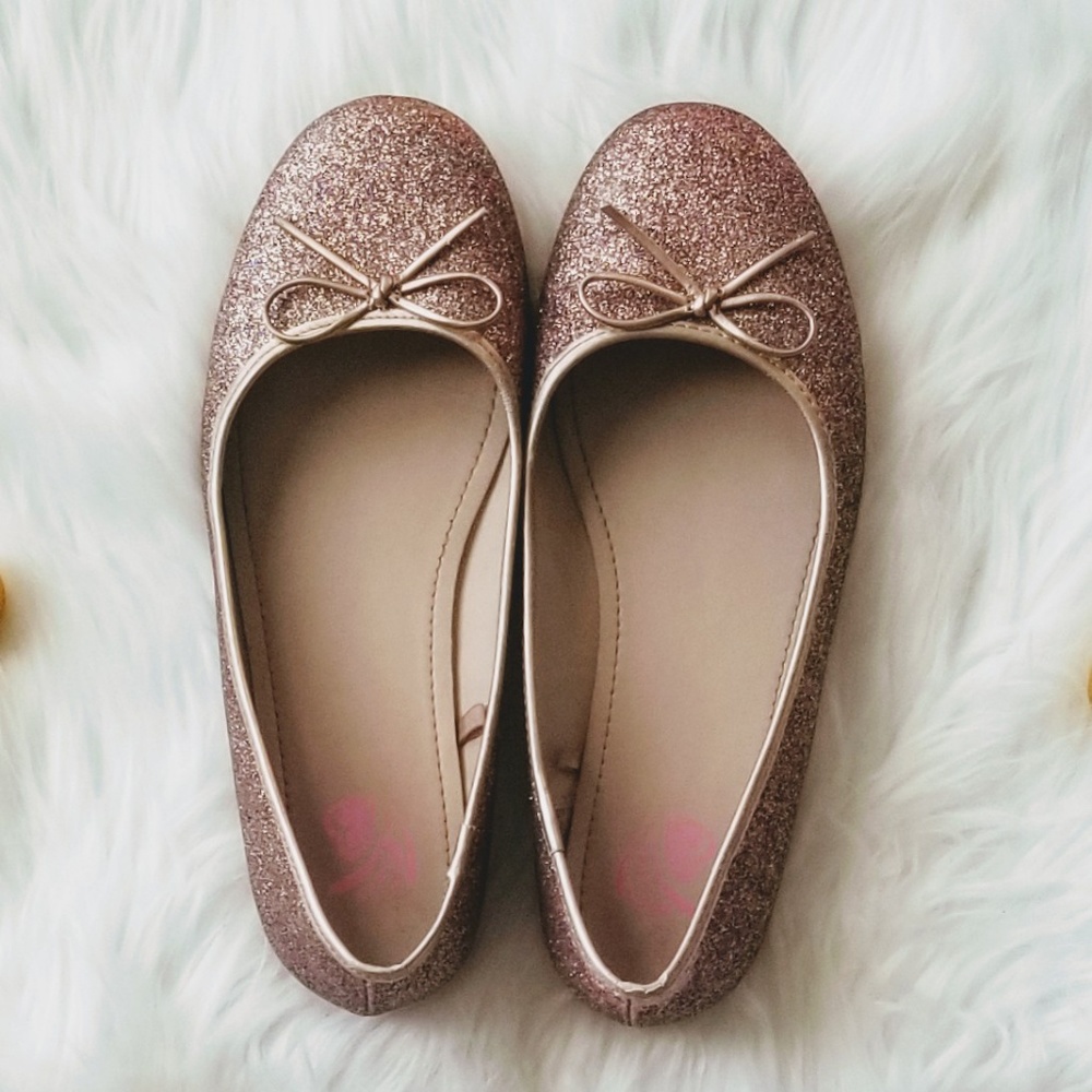 THE CHILDREN'S PLACE Rose Gold Glitter Flats